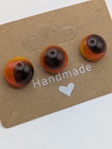 3 way orange earrings