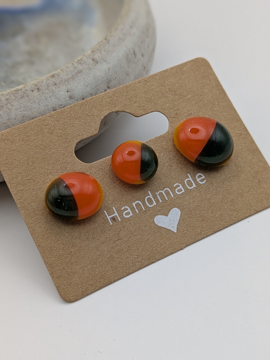 3 way orange earrings
